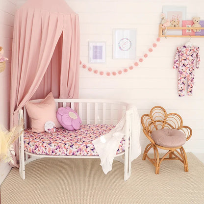 Snuggle Hunny Organic Fitted Jersey Cotton Cot Sheet - Blushing Beauty