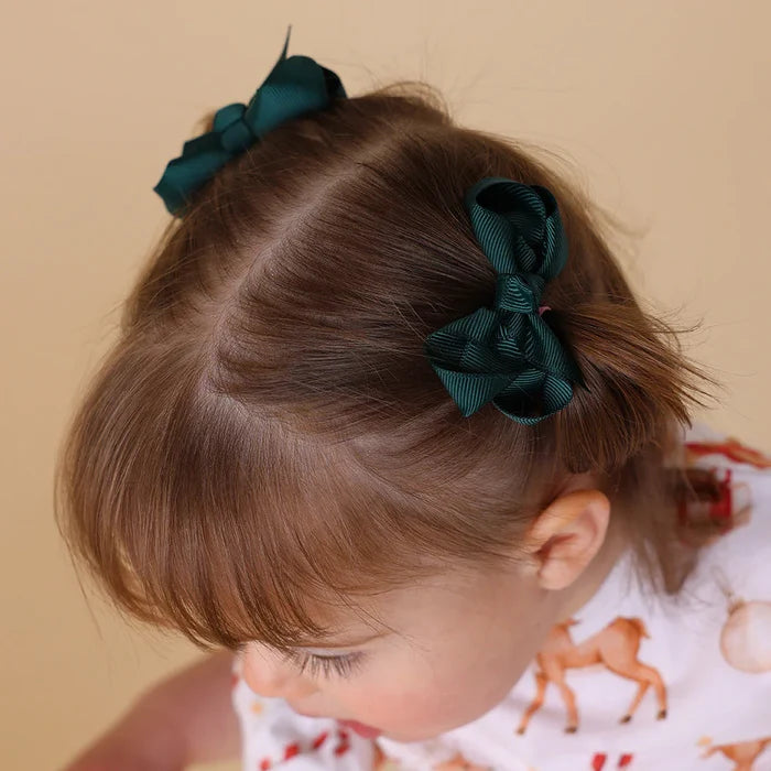 Snuggle Hunny Piggy Tail Hair Clips Pair - Pine