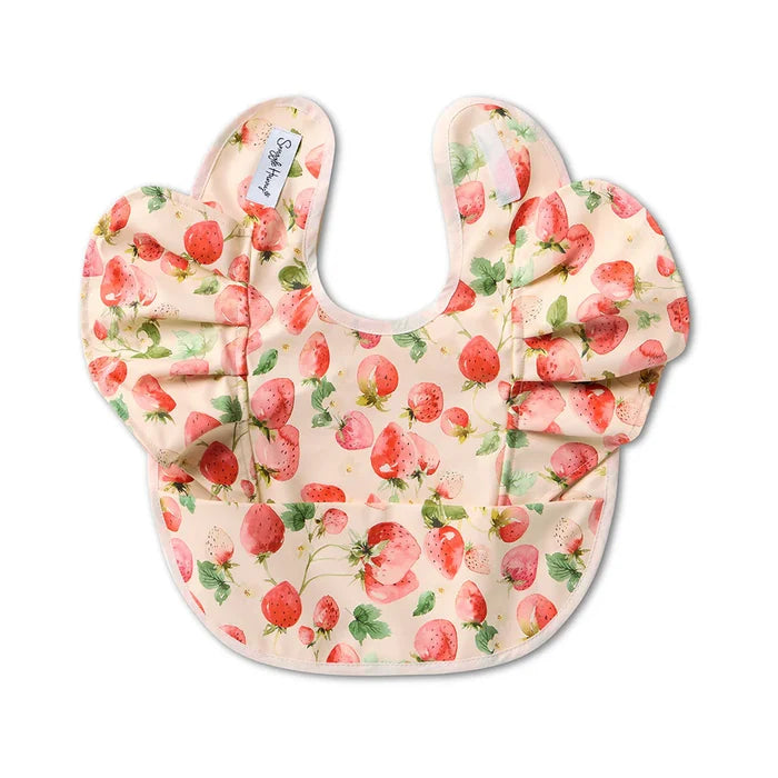 Snuggle Hunny Waterproof Frill Snuggle Bib - Strawberry