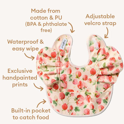Snuggle Hunny Waterproof Frill Snuggle Bib - Strawberry