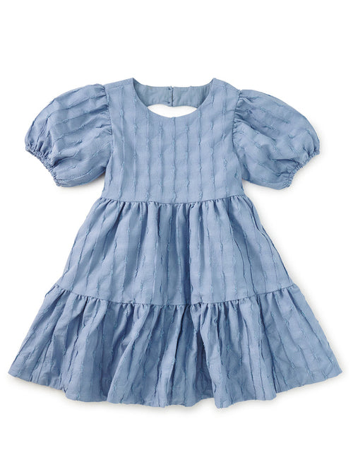 Tea Collection – Pleated Heart Back Dress in Seal Grey