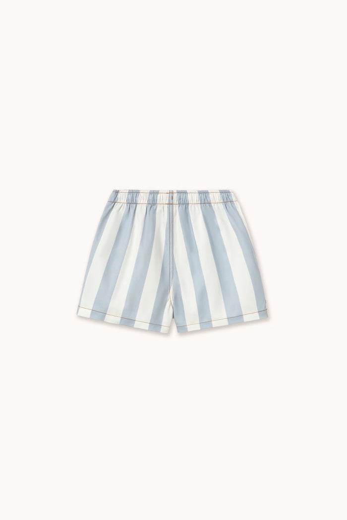 Tiny Cottons – Stripes Twill Shorts in Washed Blue