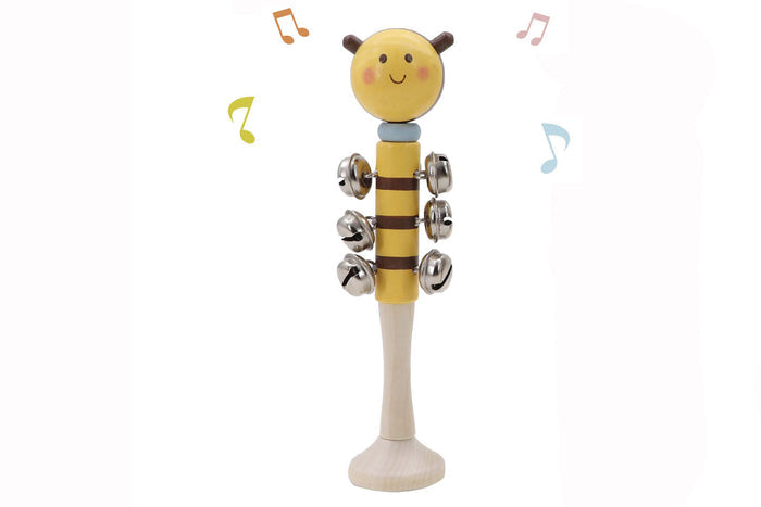 Wooden Bee Jingle Bell Shaker