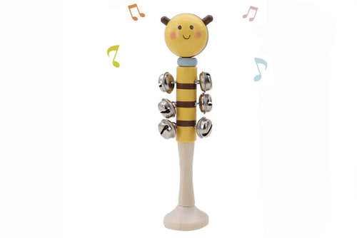 Wooden Bee Jingle Bell Shaker