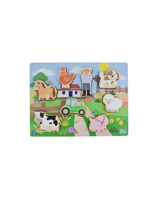 Wooden Chunky Aussie Farm Animal Puzzle/Playset