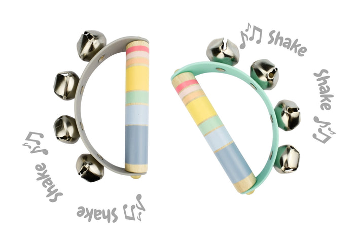 Wooden Rainbow Jingle Bell Shakers